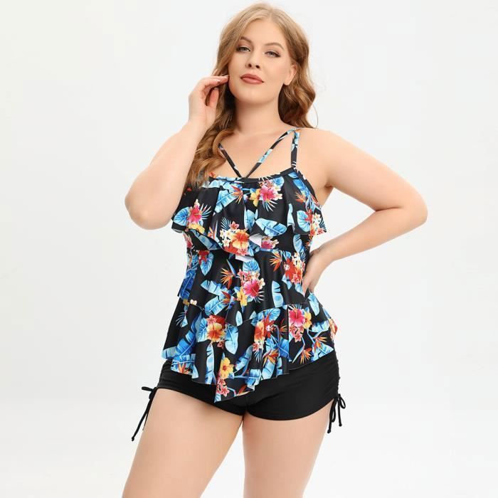 Maillot de Bain 2 Pi ces Femme Tankini Ensembles Volants Maillot