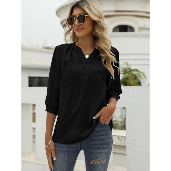 Blouse noire chic femme hot sale