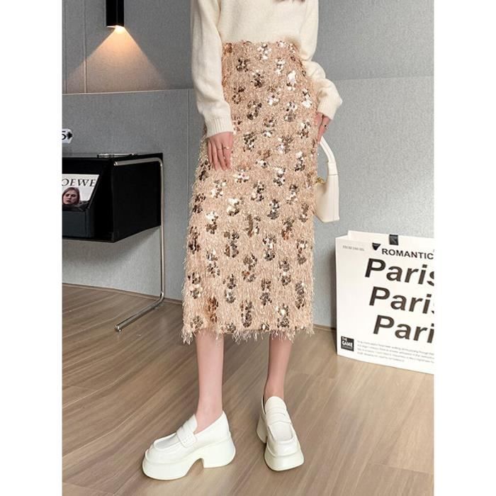Jupe droite kaki femme sales