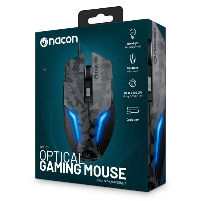 Nacon Gm-105 Souris Gaming Droitier Usb Type-a Optique 2400 Dpi