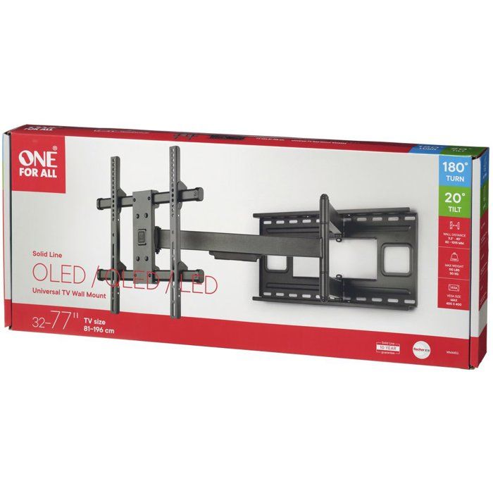 Support TV Mural - ONE FOR ALL Solid Distance murale extrême - Orientable 180° - 32-77 - VESA 400 max