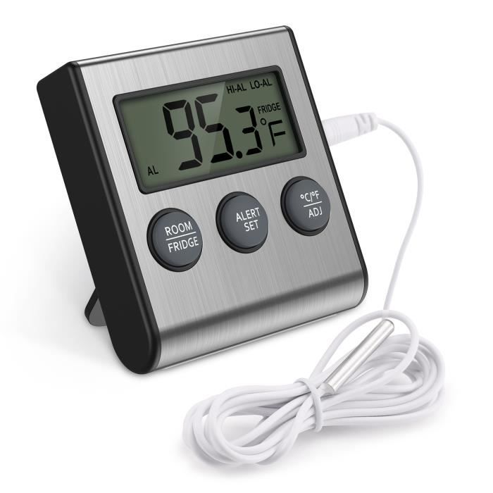 Thermomètre de Frigo Congelateur, Thermomètre de Réfrigérateur Moniteur  avec Sonde, -50℃ à 70℃ - Noir - Cdiscount Maison