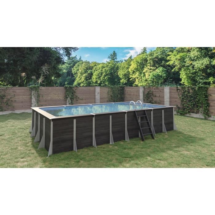 piscine barfleur composite anthracite structure acier just apose cdiscount jardin