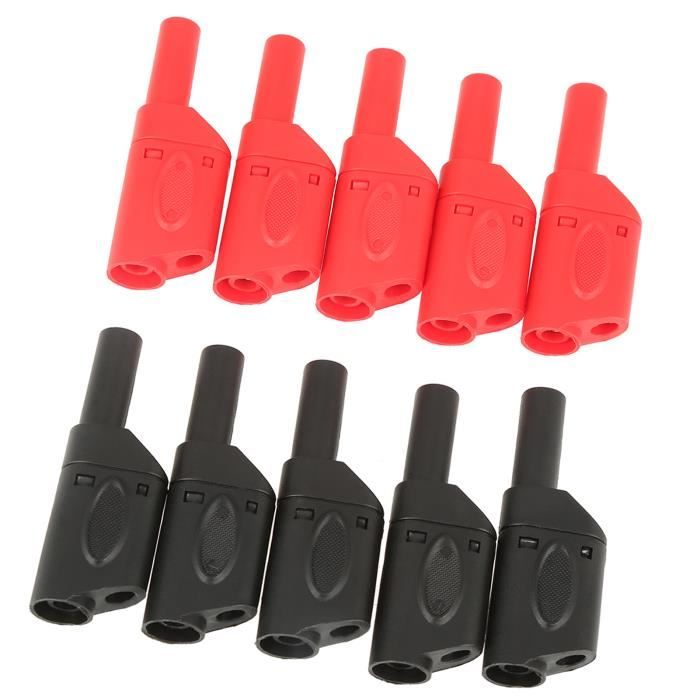 Lot De 10 Connecteurs Fiche Banane P3005 Empilables 4mm - Soudure Ou Vis
