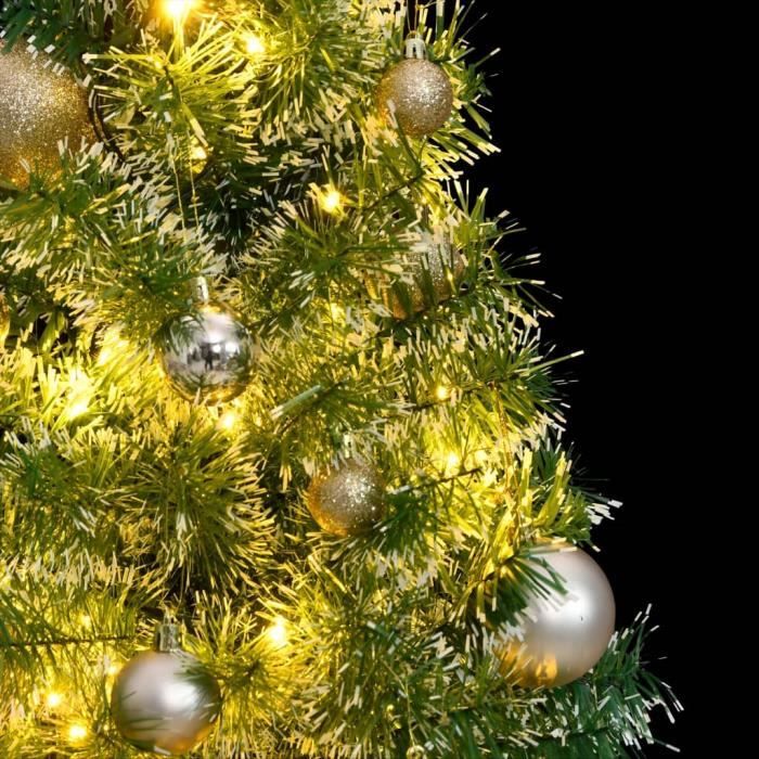 Sapin de Noël artificiel 150 LEDboulesneige floquée 120 cm Qqmora
