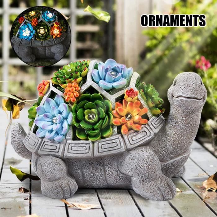 Sculpture tortue de tortue, décoration de jardin, terrasse, pelouse, cour,  décoration extérieure en résine, 21,8 cm, couleur