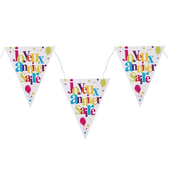 R 4877 1 Guirlande Fanion Joyeux Anniversaire Multicolore Festive Cdiscount Maison