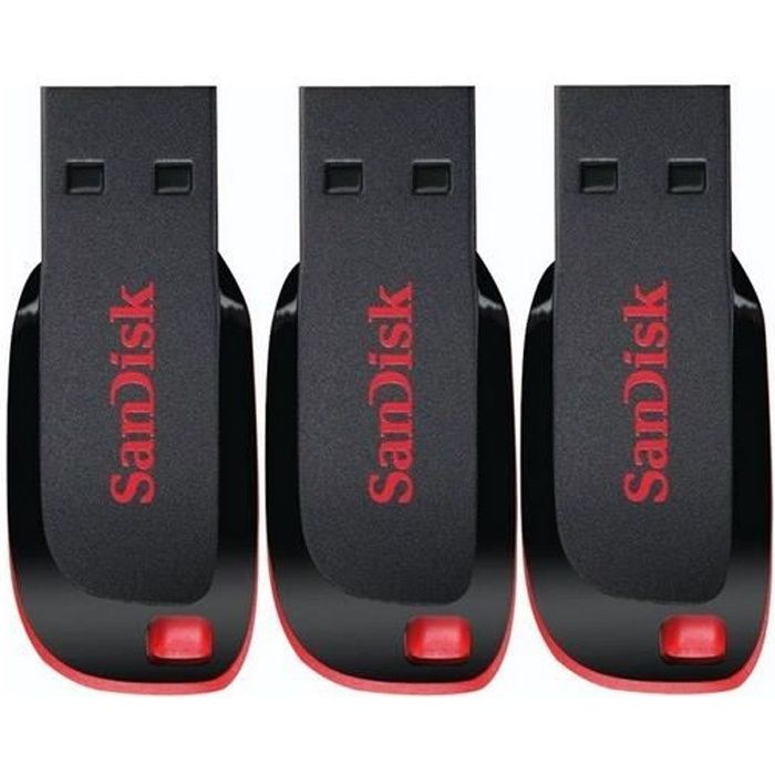 3 x SanDisk Cruzer Blade clé USB paquet de trois - vue 3