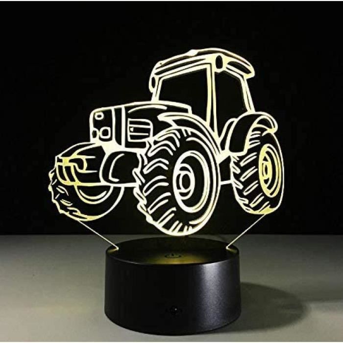 Illusion 3D Tracteur LED Lampe Art Déco Lampe Lumières LED