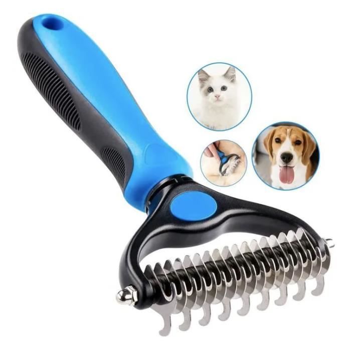 Brosse De Toilettage Métal – Pour Chien Et Chat – Poignée Ergo Bois/métal – Neuve