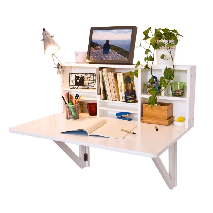 Table Murale Rabattable Vers Le Haut Sobuy Fwt07 W Bureau Table Murale Rabattable Avec Armoire Murale