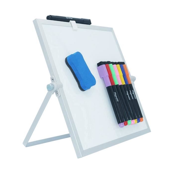 Tableau Blanc De Bureau Petit Format - 18x24 Cm Avec Support - Effaçable à Sec - Pour Notes Et Planning - 4
