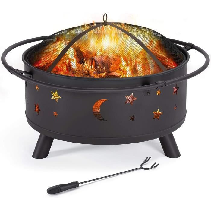 Brasero Extérieur En Acier Avec Couvercle - Brûleur à Déchets Pour Jardin, Camping, 26 X 26 X 29 Cm