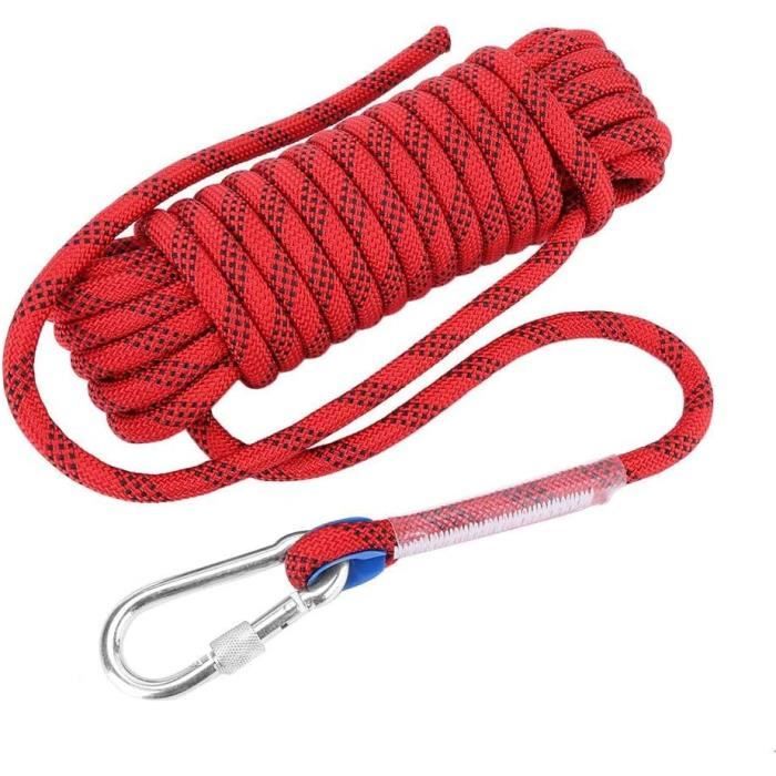Corde D'Escalade 14mm Blanc - 2 M, Polyester Haute Résistance, Statique, Pour Alpinisme, Spéléo, Sauvetage, Outdoor