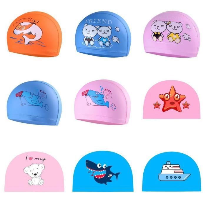 PAEHUIMT Bonnet De Bain Enfant 4-12 Ans - Silicone Imperméable Garçon Fille