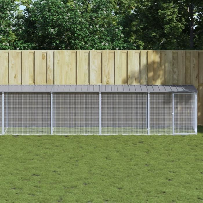 Poulailler Avec Toit vidaXL – Acier Galvanisé, Ventilation Optimale, 1003x98x90 cm