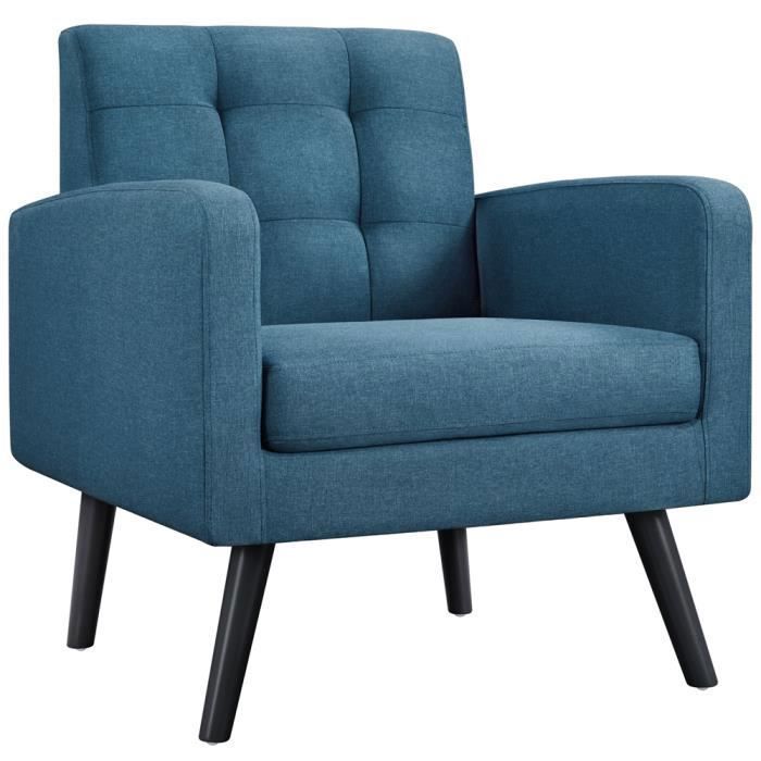 Fauteuil D'appoint En Tissu Bouclette - Design Mid-Century Avec Pieds En Bois Massif | Blanc