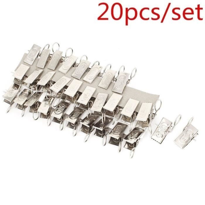 Lot De 100 Clips Pour Rideaux En Acier Inoxydable - Multifonction, Résistants - Pour Salon, Salle De Bain, Bureau - 5
