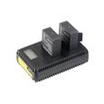 2pcs 3.7V 1600mAh AHDBT-201-301 Batterie + Chargeur USB double pour GoPro Hero 3 3+-noir-1