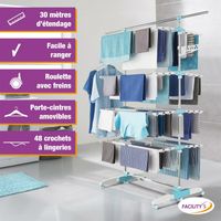 Étendoir à linge tour Mojave 40 m – séchoir pliable avec roulettes | Irisia maison Étendoir à linge tour Mojave 40 m – séchoir pliable avec roulettes | Irisia maison