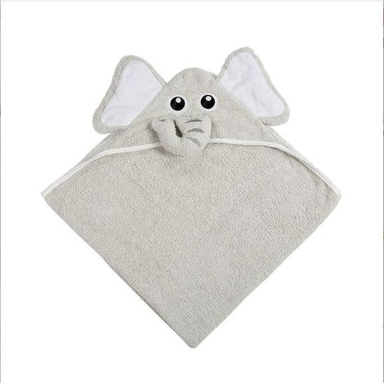 Serviette à Capuche Bébé EIOURVY - Tissu Polaire Doux 80x80 Cm - Animaux Mignons - Pour 0-5 Ans - Idéale Après Bain Ou Plage