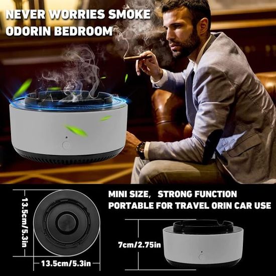 Cendrier Purificateur D'air – élimine La Fumée Et Les Odeurs, Portable, Piles AA, Pour Maison/voiture