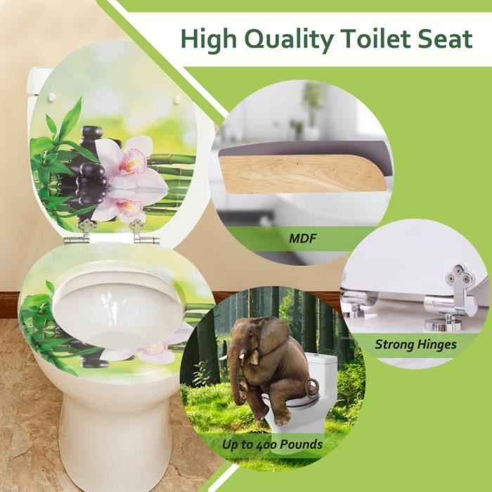 Abattant wc vert discount avec frein de chute