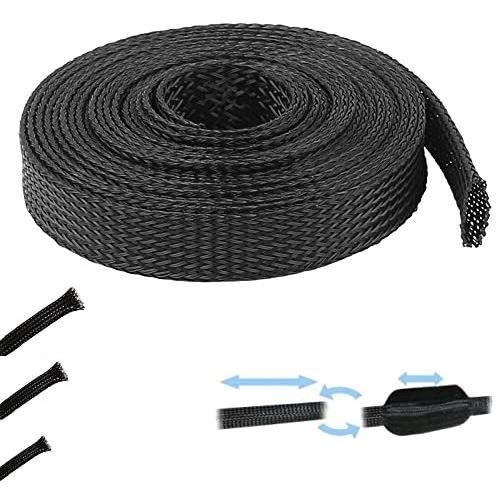 Gaine Tressée Noire 5mm - 5m Pour Protéger Câbles Et Tuyaux - Auto, Maison, Industrie