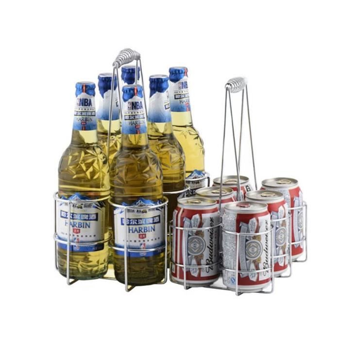 Fer de table Beer Wine Rack Porte bouteille serveur pour 6 bouteilles de table en metal debout rack Panier main biere Conteneurs Cdiscount Maison