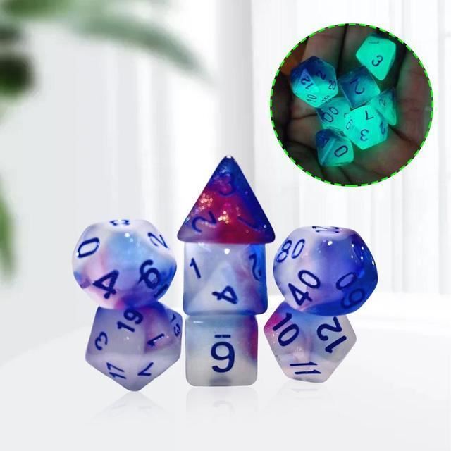 Jeu De 7 Dés Polyédriques Sharp Edge Effet Miroir - Parfait Pour D&D, MTG, RPG - D4 D6 D8 D10 D12 D20 D%