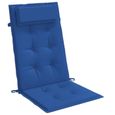 vidaXL Coussins de chaise à dossier haut lot de 2 bleu royal 361904-2
