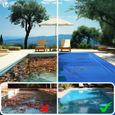 Bâche piscine rectangulaire double couche VOUNOT 4x8m - Polyethylene 160 gr/m2 - Filet écoulement - Bleue-2