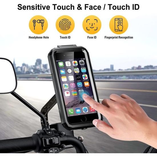 Support Téléphone Moto étanche Rotation à 360 AntiVibrations Support  Téléphone Vélo avec Écran Tactile Sensible Porte Smartph 44 - Cdiscount  Téléphonie