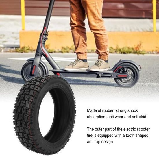 Pneu Solide 10 Pouces Pour Trotinette Électrique | 2.70-6.5 Sans Chambre à Air | Aboiledy Noir | Roue Arrière Tubeless