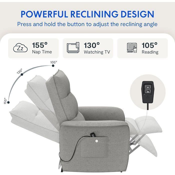 HONGYA Fauteuil massage inclinable électrique relaxation professionnel