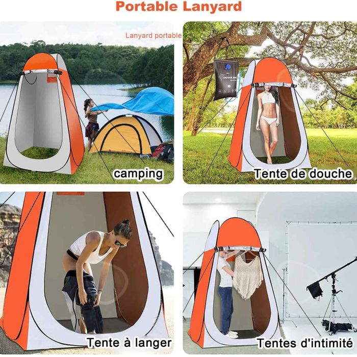 Tente de Douche Portable Pop-up pour Camping, Abri d'intimité pour l'extérieur et l'intérieur