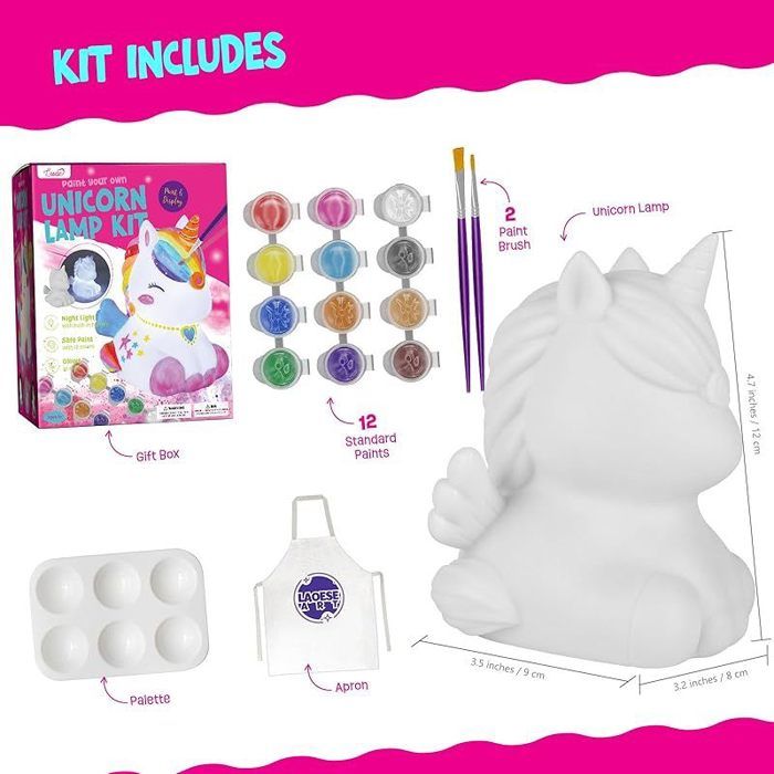 DIY-LAOESE Kit de Peinture Lampe de Chat Veilleuse 3D, Cadeau Fille 6 7