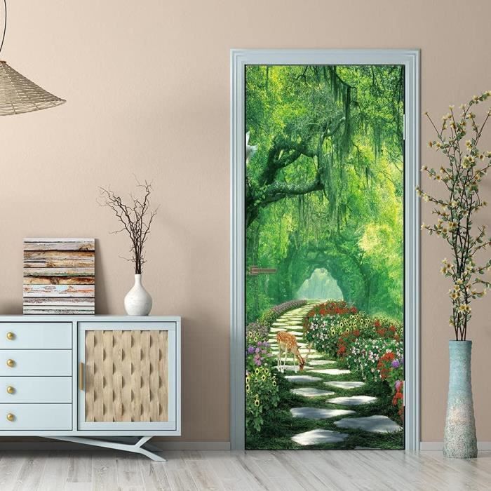 Poster mural trompe l'Oeil paysage Chemin Forestier