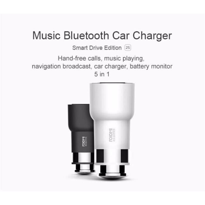 D origine Xiaomi ROIDMI 3S Bluetooth Mains Libres 5V 3.8A Chargeur