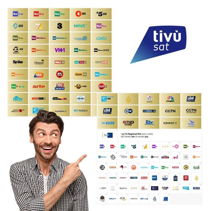 Pack Module CI+ Digiquest Tivusat HD - Carte 74 Chaînes Italiennes - 4K - NEUF