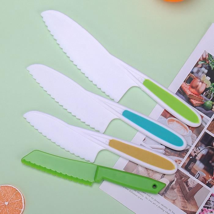 UNINGYI Set de 4 Couteaux de Cuisine pour Enfant, Couteau Enfant à