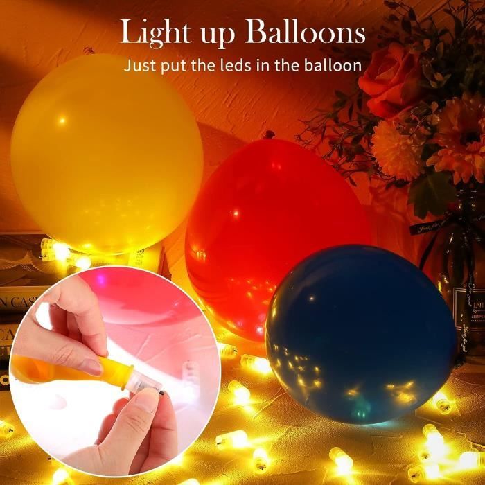 LED Ballons Lampes, 50 Pièces LED Balloon Lumière, Mini Lumières de Ballon,  LED
