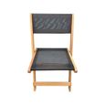 Chaise pliante en bois exotique "Seoul" - Maple - Noir - Lot de 2 44 x 49 x 79 cm - Hauteur d'assise : 45 cm,-3