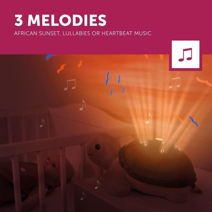 Veilleuse Bébé Musicale et Lumineuse,Jouet Musical avec 10 Sons Apaisants  ,Musique Apaisante,Endormissement 3 Étapes