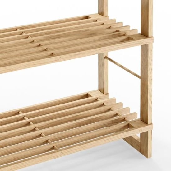 CASARIA® Étagère de rangement 5 niveaux bois 136 x 58 x 27 cm salle de bain support cuisine présentoir multifonctionnel