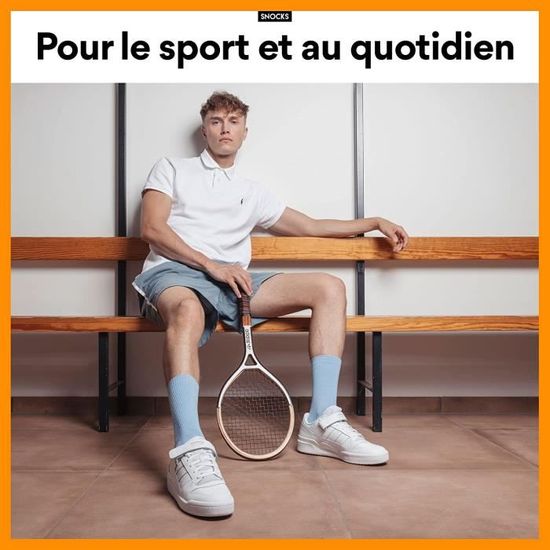 Chaussette Hommes Femme Sport (Lot de 4) Tennis [255] 4x blanc