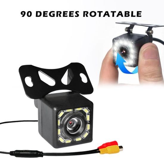 Vision Nocturne Voiture Caméra De Recul Riloer CCD - Vue Avant 120° - Vision Nocturne 18 LED - Étanche IP67 - 9-36V Caméra Recul 9-36V Universelle
