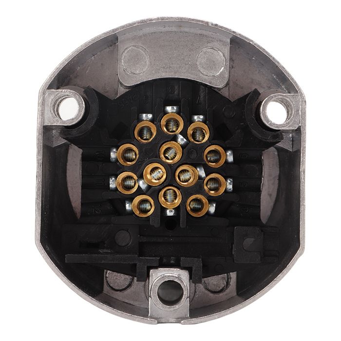CXTM Prise De Remorque 13 Broches - Fiche Remorque ISO 11446 Avec Housse, Étanchéité Parfaite Pour Caravane Et Porte-Vélos 12V