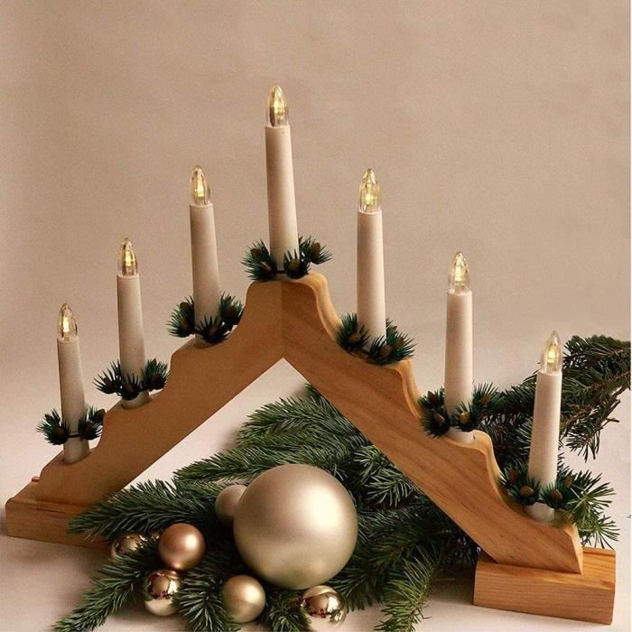 Awdenio A Mené des Décorations de Noël de Lampe pour des Bougies de  Lanterne de Maison Ornements d'Arbre de Noël