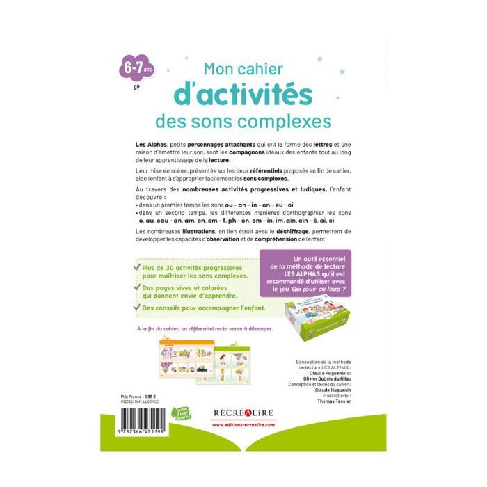 MON CAHIER D'ACTIVITES DES ALPHAS DES SONS COMPLEXES. PLUS DE 30 ...